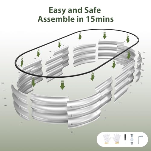 Raised Garden Bed Kit (Silver / 6×3×1 ft)