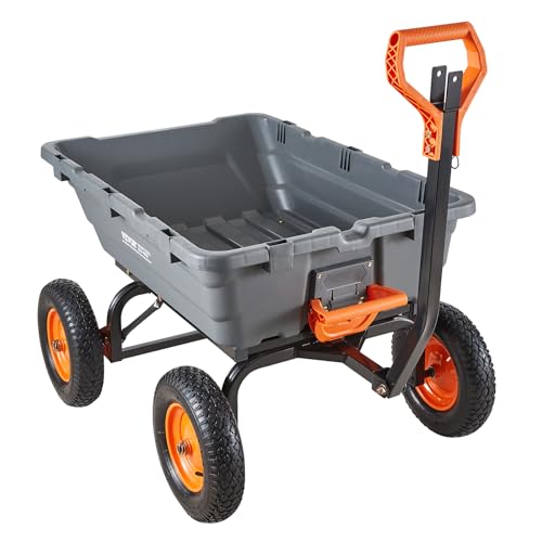 10 Cu.Ft 1500LBS Poly Garden Cart Dump Wagon (Gray)