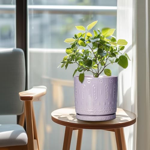 Ceramic Flower Pots (8 Inch / Purple)