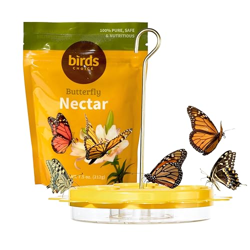 Flutterby 12 oz Outdoor Butterfly Feeder + 7.5 oz Nectar Bundle