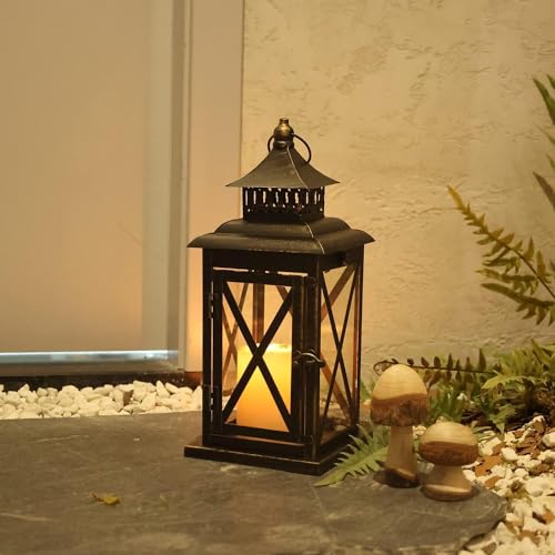 Lantern Decorative Indoor & Outdoor (Black / 14.8'' / 1 Pc)
