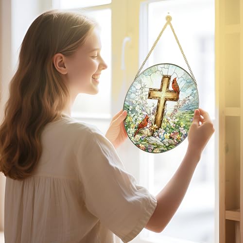 Stained Glass Window Hanging (Cross)