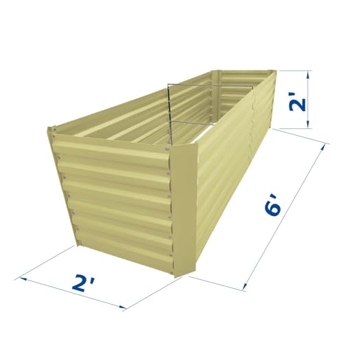 6x2x2FT Beige Metal Raised Garden Bed Kit (Beige / 6x2x2 ft)