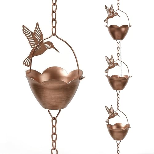 Hummingbird Rain Chain for Gutters (Bird disc rain chain)