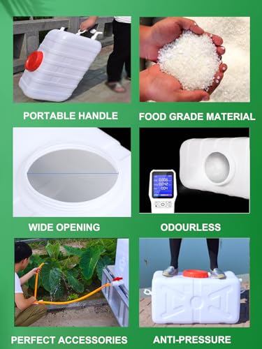 Large Capacity Water Tank with Spigot for Camping Plastic Water Storage Tank Water Container for Emergency Storage Household Outdoor Camping RV Self