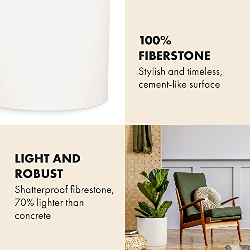 Large Planter for Indoor or Outdoor (Matte White / Set of 2: 12/14.6 Inch)