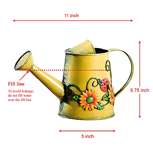 Decorative Sunflower & Ladybug Metal Watering Can