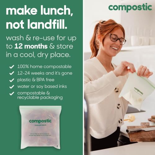 Compostable Quart Bags (200 Count (Pack of 1) / Quart)