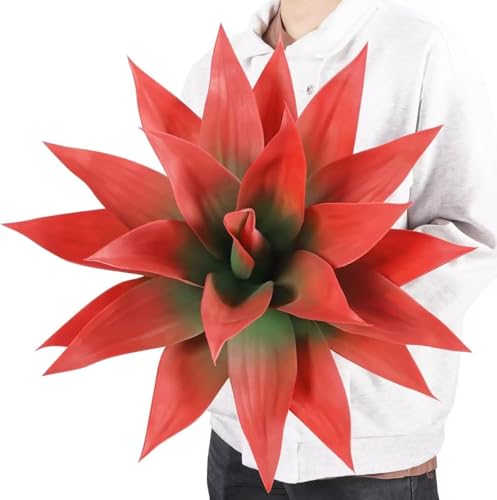 Fall Fake Agave Artificial Plant Outdoor (Red Green / 22 Inches)