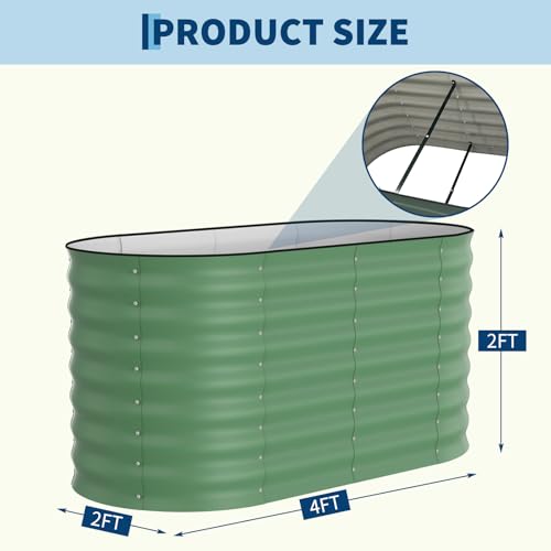 4x2x2ft Galvanized Raised Garden Bed
