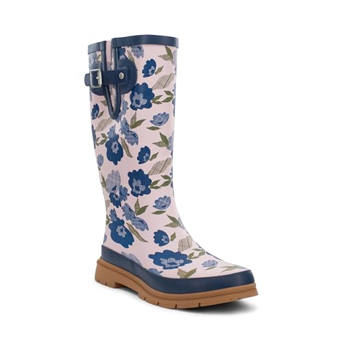 Women's Tall Waterproof Rain Boot (9 / Bold Blossoms)