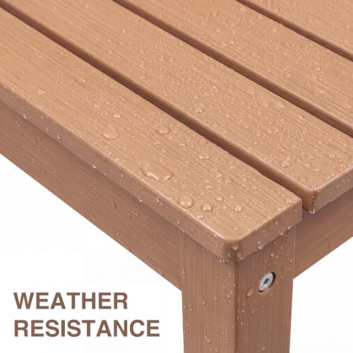 47" Backless HDPE Outdoor Bench for 2 (Teak / 2 pack)
