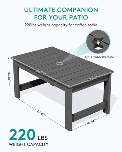 3 Piece Adirondack Bench Set (Grey / 2 bench & 1 coffee table)