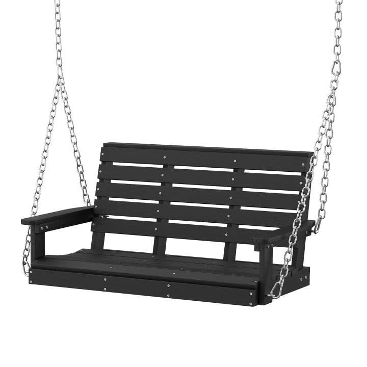 4 FT 2 Seat Porch Swing (Black / 2 Seat)