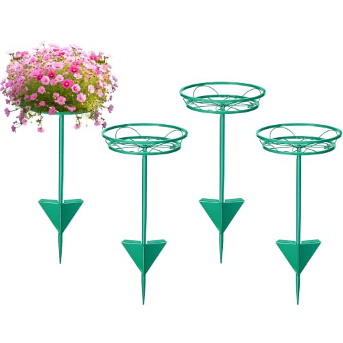 4 Pack Adjustable Outdoor Flower Pot Stand (Green)