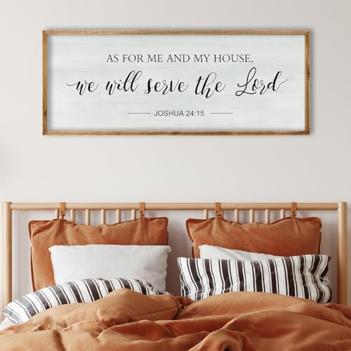 As for Me and My House We Will Serve the Lord Wall Decor 32"×12" Wood (32"L x 12"W / As for Me and My House (Wood))