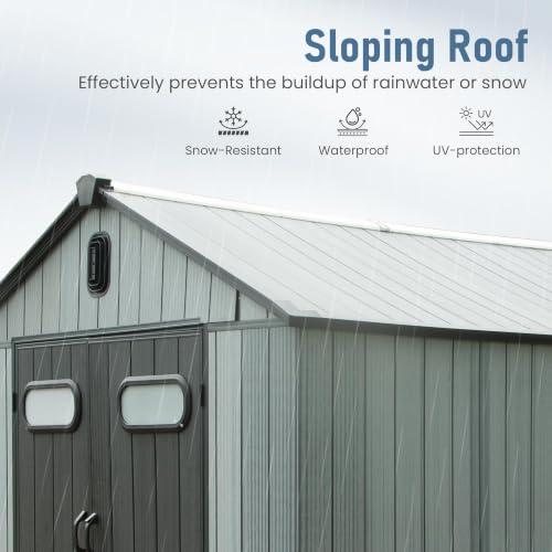 Domi 8x8 FT Resin Outdoor Storage Shed (8x8FT)