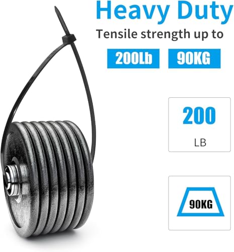 48 Inch Black Large Zip Ties Heavy Duty 150 Pack (Black / 48 inch(200lb))