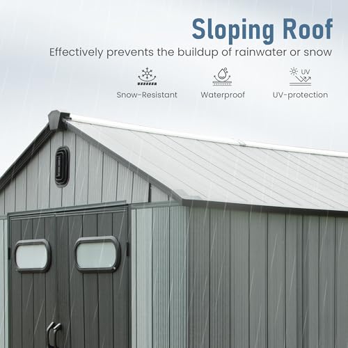 Domi 8x16 FT Resin Outdoor Storage Shed (8x16FT)