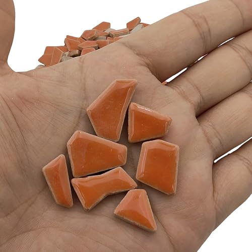1.1LB Irregular Ceramics Mosaic Tiles (Tangerine)