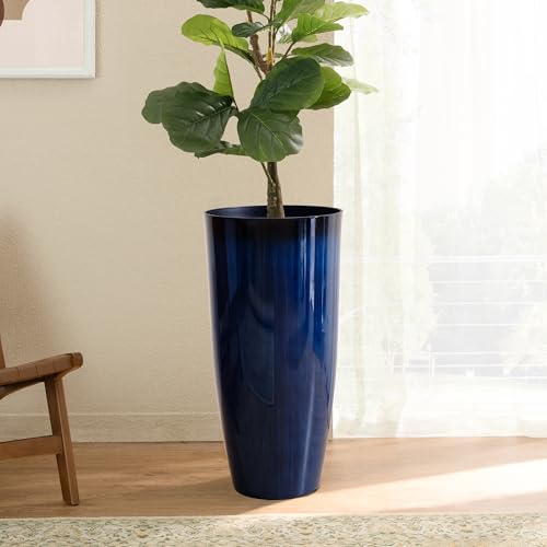 30" H Tall Planters for Outdoor Plants (30" H / Gradient Cobalt Blue)