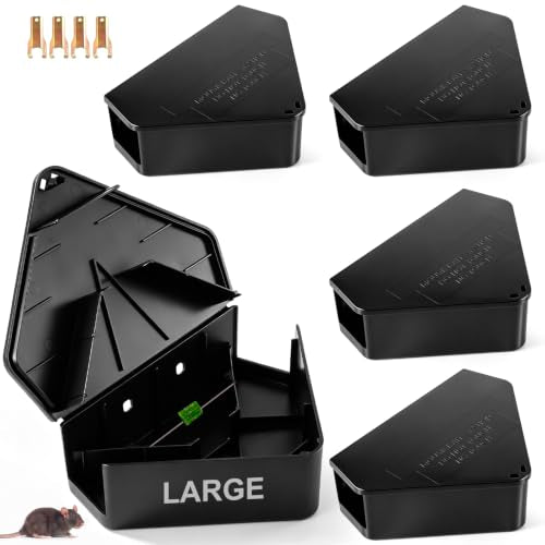 4 Pcs Triangle Mice Rat Bait Stations