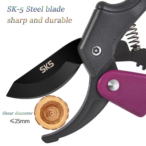 Premium 8 inch garden clippers (Purple)