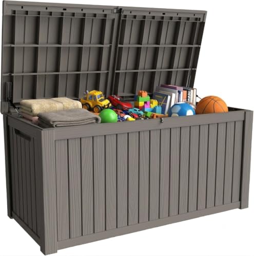 200 Gallon Deck Boxes Outdoor Waterproof (Gray / 200 GAL NEW)