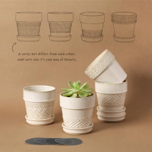 Succulent pots (4inch-beige / Large)