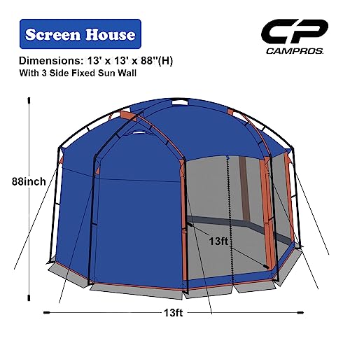 Screen House Tent 13 x 13 Ft Screened Mesh Net Wall Canopy (Blue-2 / 13'x13')