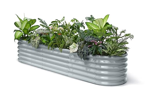 8x2x1.5ft Galvanized Raised Garden Bed (Gray / 8x2x1.5ft)