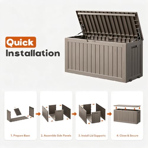 91 Gal Deck Box (91 Gallon / Striped Grey)