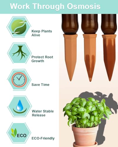 Terracotta Self Watering Spikes (6in / Orange-16pcs)