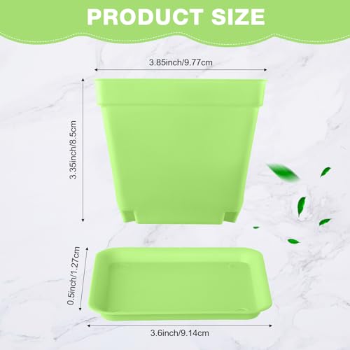 100 Pcs 4 Inch Small Plants Pot Bulk Flower Pots (Green)
