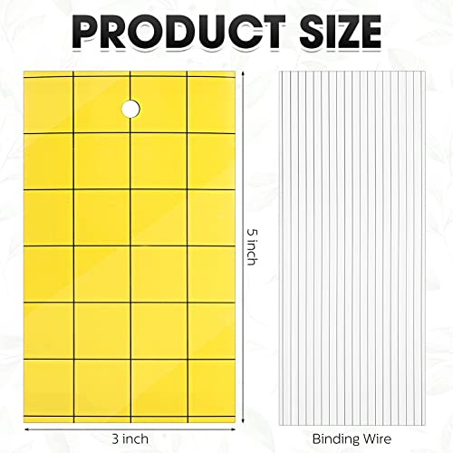 50 Pcs Yellow Sticky Trap for Gnats 3 x 5'' Dual Side (3'' X 5'' / Yellow)