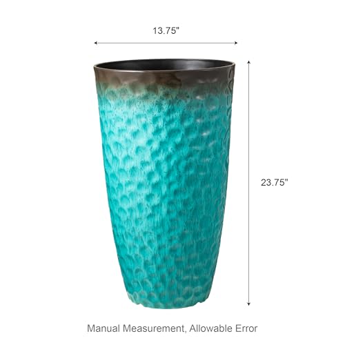 23.75" H Large Planters for Outdoor Plants (23.75"H / Gradient Turquoise)