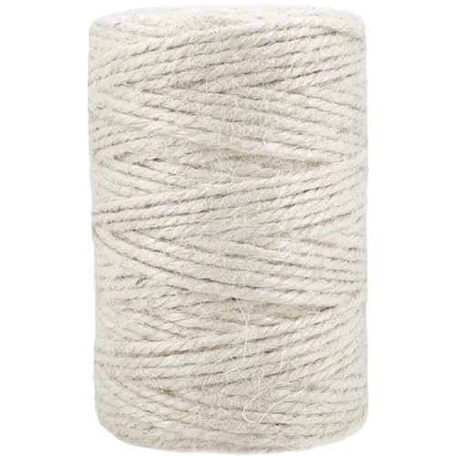 White 2.5mm Jute Twine 328 Feet Heavy Duty Garden Twine String for Gardening Plant Crafts and Decorative Projects (328 Foot)