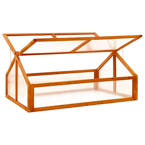 Firwood Garden Portable Wooden Greenhouse (44.8"x31.4"x19.6"/Brown)