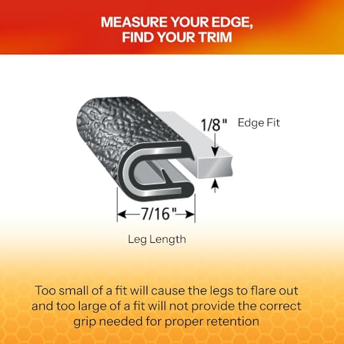 Edge Trim Fits 1 (100 Feet / Fits 1/8" Edge , 7/16” Leg Length, Single Gripping Finger)
