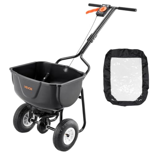 Walk Behind Spreader 60 lbs Capacity Push Broadcast Spreader Black (60LB / Black)