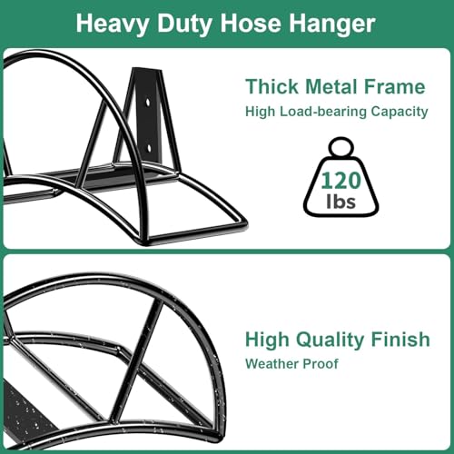 Garden Hose Holder Wall Mount (Black / XL)