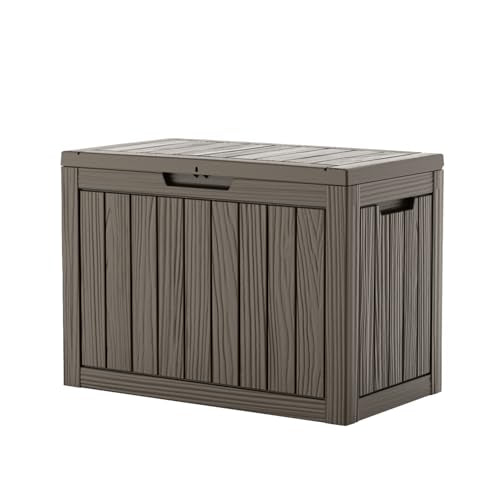 55 Gal Waterproof Outdoor Storage Box UV Resistant Deck Box (Black / 57 Gallon)