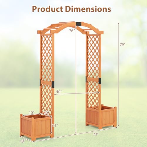 Garden Arbor with Planter Boxes