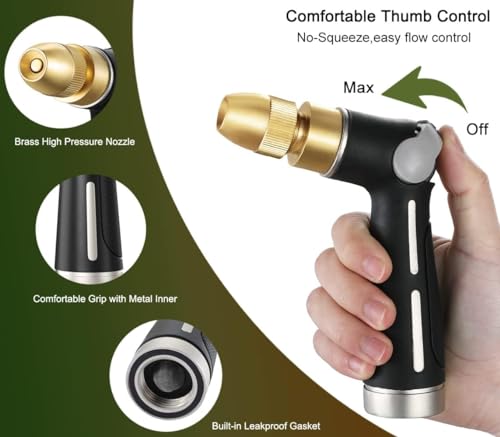 Metal Thumb Control Adjustable Nozzle (Adjustable Tip / Black)
