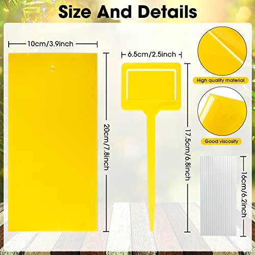 220 Pcs 7.9 x 4 Inch Yellow Sticky Traps for Plant Gnats Dual Sided Fruit Fly Sticky Traps for Indoors Outdoors with Twist Ties & Plastic Holders for Insect (7.9 x 4 Inch)