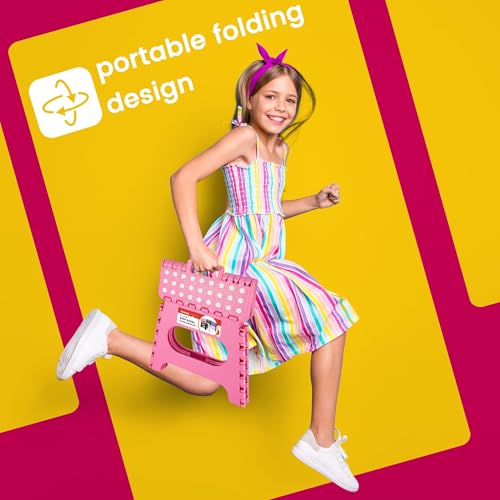12 Pack 11 Inch Folding Step Stool (Pink / 11 Inch( Pack of 12))