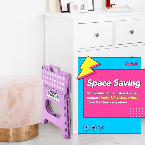 Folding Step Stool 11 Inch (Light Purple / 11 Inch)