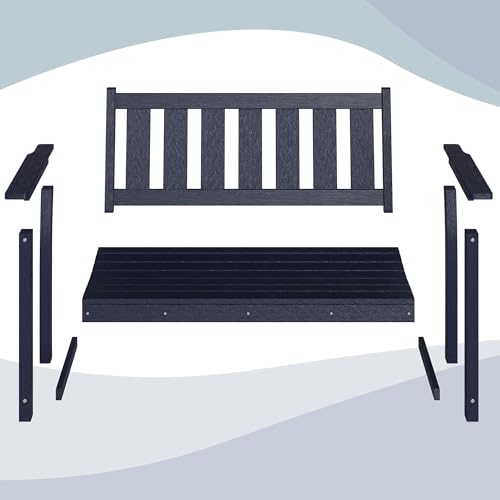 50" Poly Lumber HDPE Outdoor Bench 2 (Navy Blue / 2-Person)