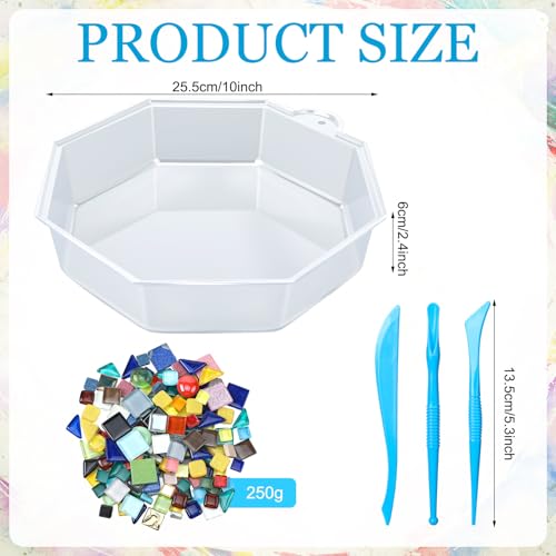 24 Pcs Stepping Stone Mold DIY Craft Kit for Garden (Octagon / 10 Inch)