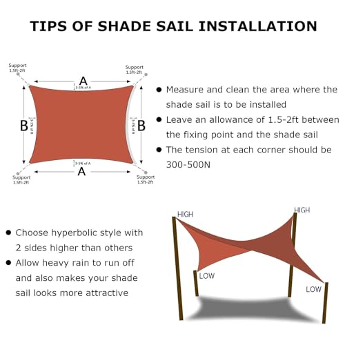 20'x20' Sun Shade Sail Rust Red Curved Rectangle Customizable (Rust Red / 20'X20' custom)